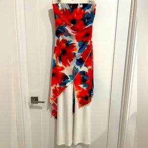 Joseph Ribkoff size 4 white & floral jumpsuit
